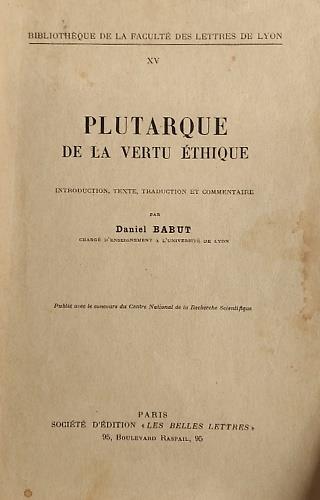 De la Vertu  thique - copertina