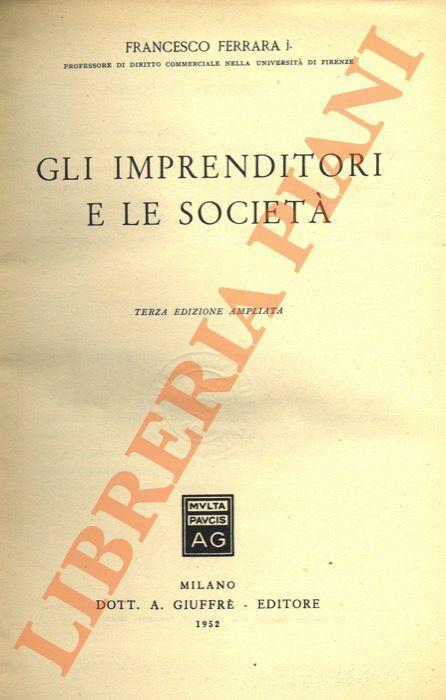 Gli imprenditori e le società - Francesco jr. Ferrara - copertina