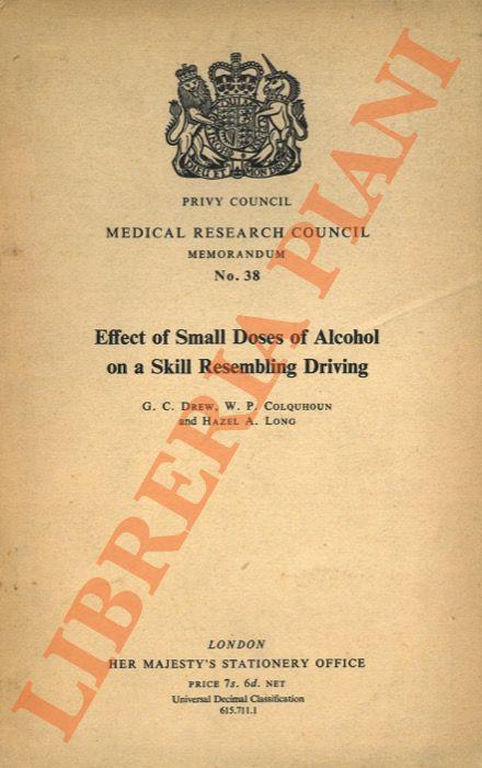 Effect of Small Doses of Alcohol on a Skill Resembling Driving - copertina