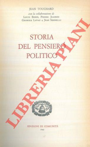 Storia del pensiero politico - Jean Touchard - copertina