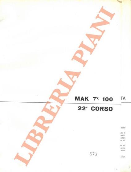 Mak π 100. 22° corso - copertina