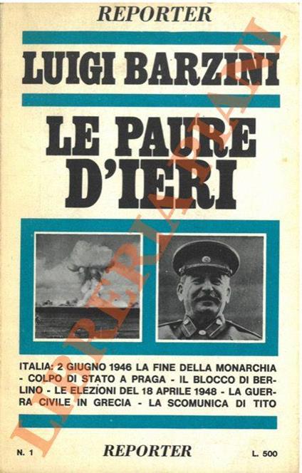 Le paure d’ieri - copertina