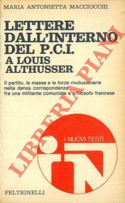 Lettere dall'interno del PCI a Louis Althusser - Maria Antonietta Macciocu - copertina