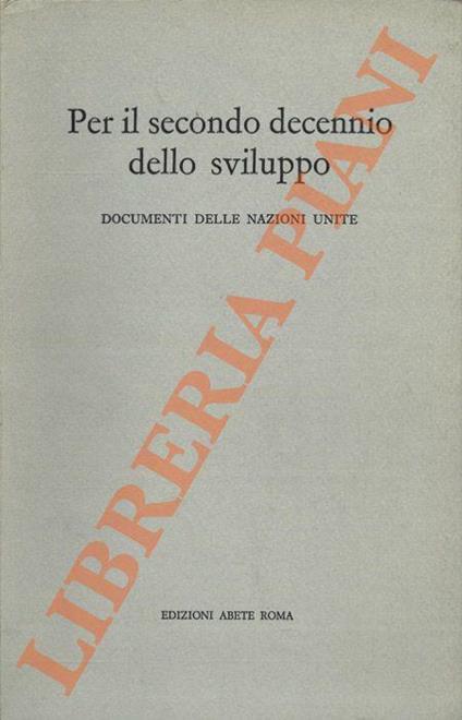 Per il secondo decennio dello sviluppo - copertina