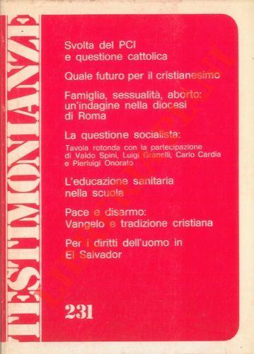 Testimonianze. 231 - copertina