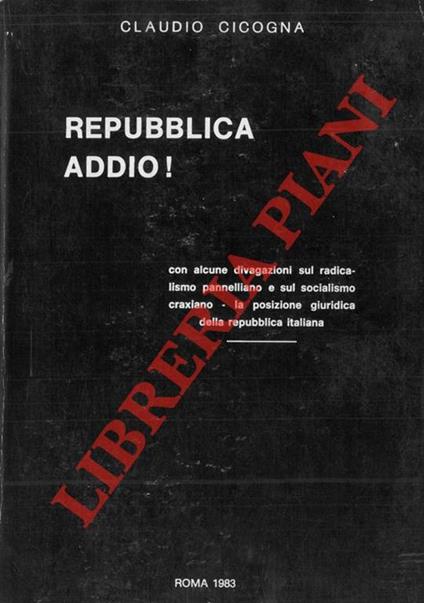 Repubblica addio ! - copertina