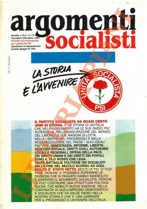 Argomenti socialisti, periodico di orientamento per i quadri del PSI, a.VI n. 11/12 - copertina