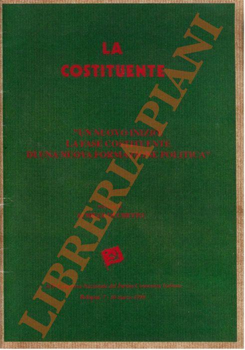 Un nuovo inizio: la fase costituente di una nuova formazione politica, relazione XIX Congr. Naz. PCI Bologna 1990 - copertina