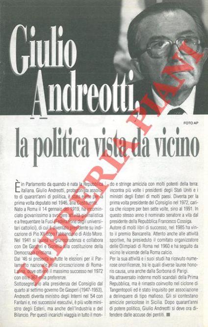 Giulio Andreotti, la politica vista da vicino - Enzo Biagi - copertina