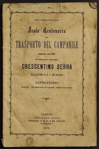 Festa Centenaria Trasporto del Campanile - copertina