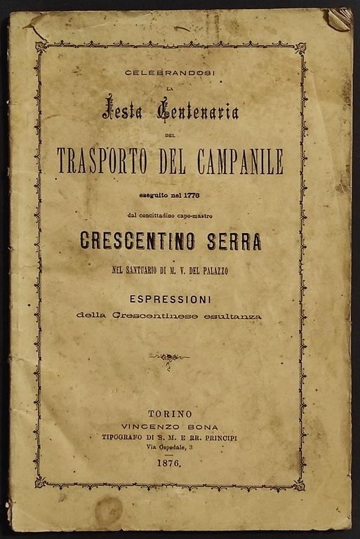 Festa Centenaria Trasporto del Campanile - copertina