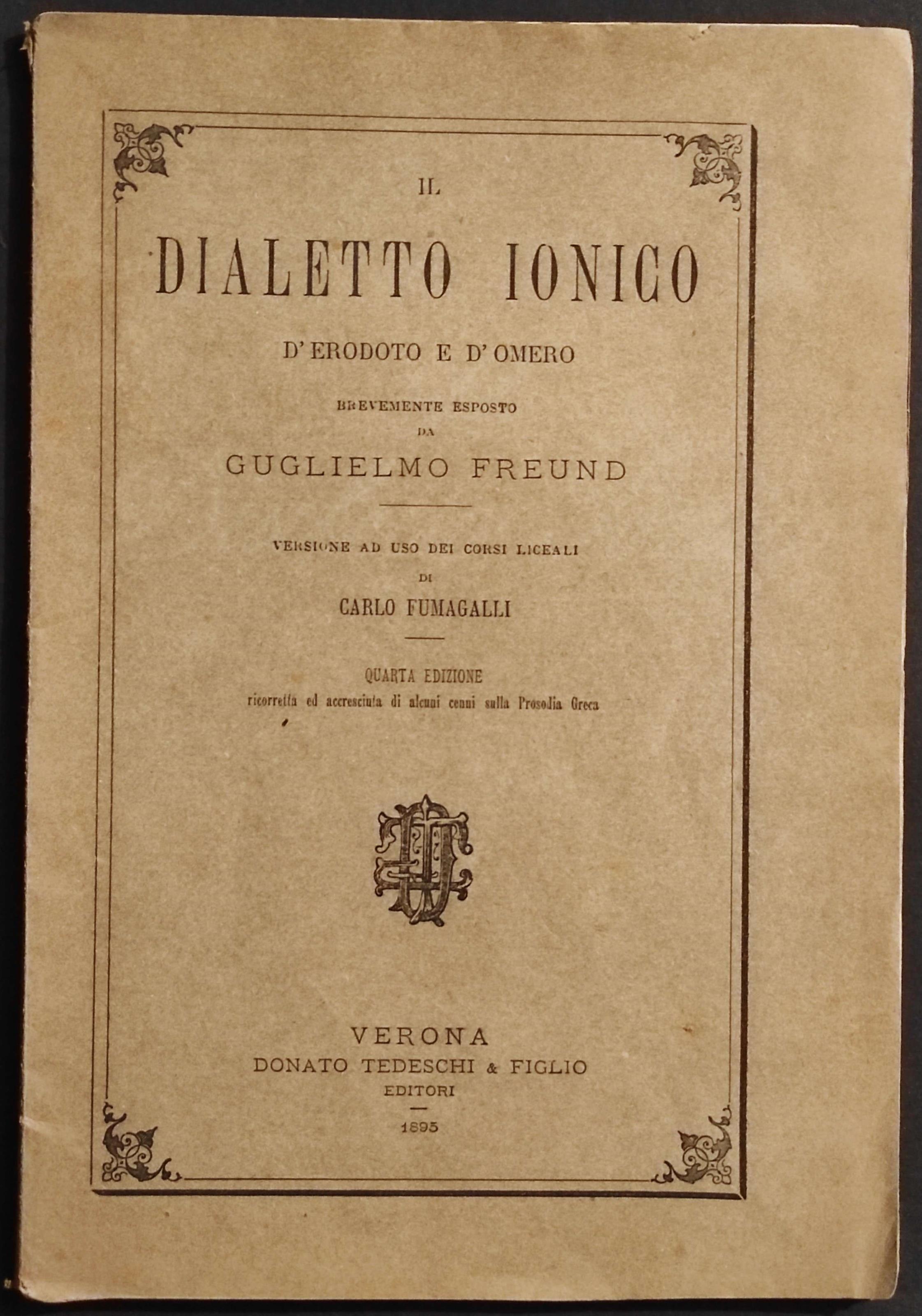 Il Dialetto Ionico d'Erodoto e d'Omero