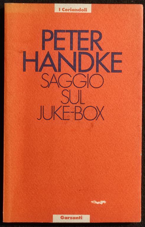 Saggio sul Juke-Box - Peter Handke - copertina