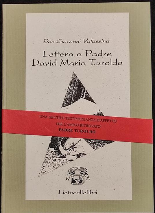 Lettera a Padre David Maria Turoldo - copertina