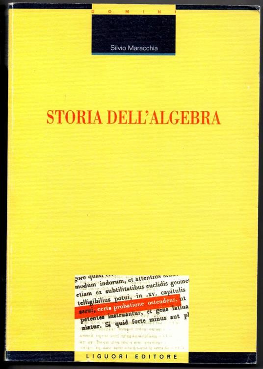 Storia Dell'algebra - copertina