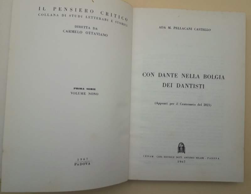 Con Dante Nella Bolgia Dei Dantisti(appunti per Il Centenario Del 2021