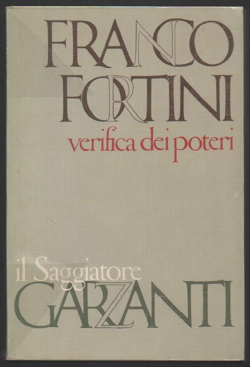 Verifica Dei Poteri Scritti di Critica e di Istituzioni Letterarie