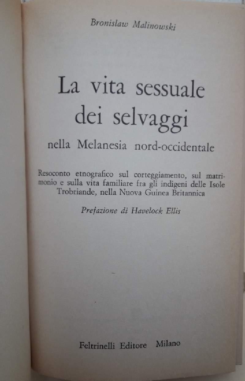 La Vita Sessuale Dei Selvaggi Nella Melanesia Nord-occidentale