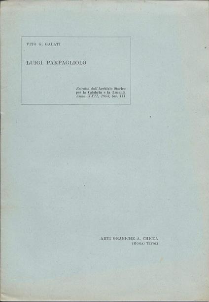 Luigi Parpagliolo  - Vito G. Galati - copertina
