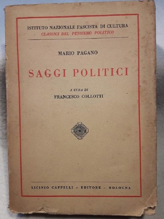 Saggi Politici - Mario Pagano - copertina