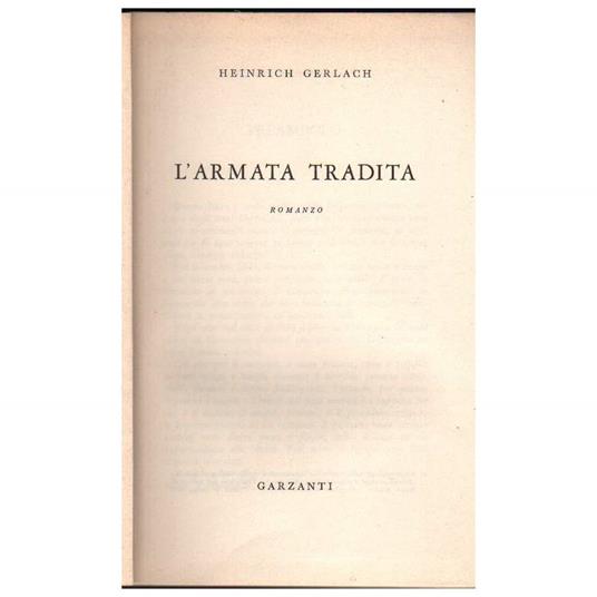 L' armata Tradita  - Heinrich Gerlach - copertina
