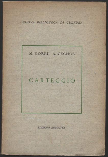 Carteggio  - Maksim Gorkij - copertina