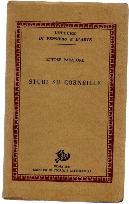 Studi su Corneille - Ettore Paratore - copertina