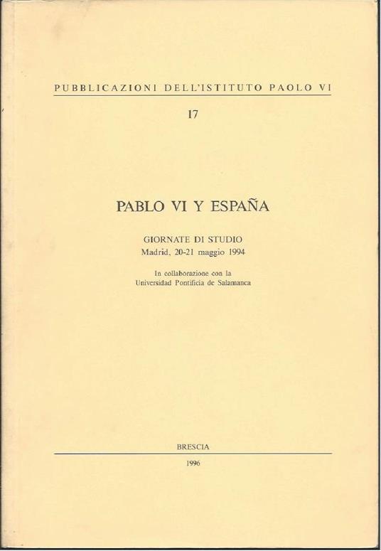 Pablo Vi Y Espana - copertina