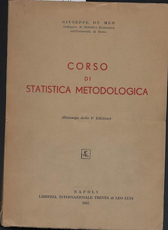 Corso di Statistica Metodologica - Giuseppe De Meo - copertina