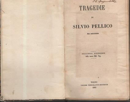 Tragedie  - Silvio Pellico - copertina