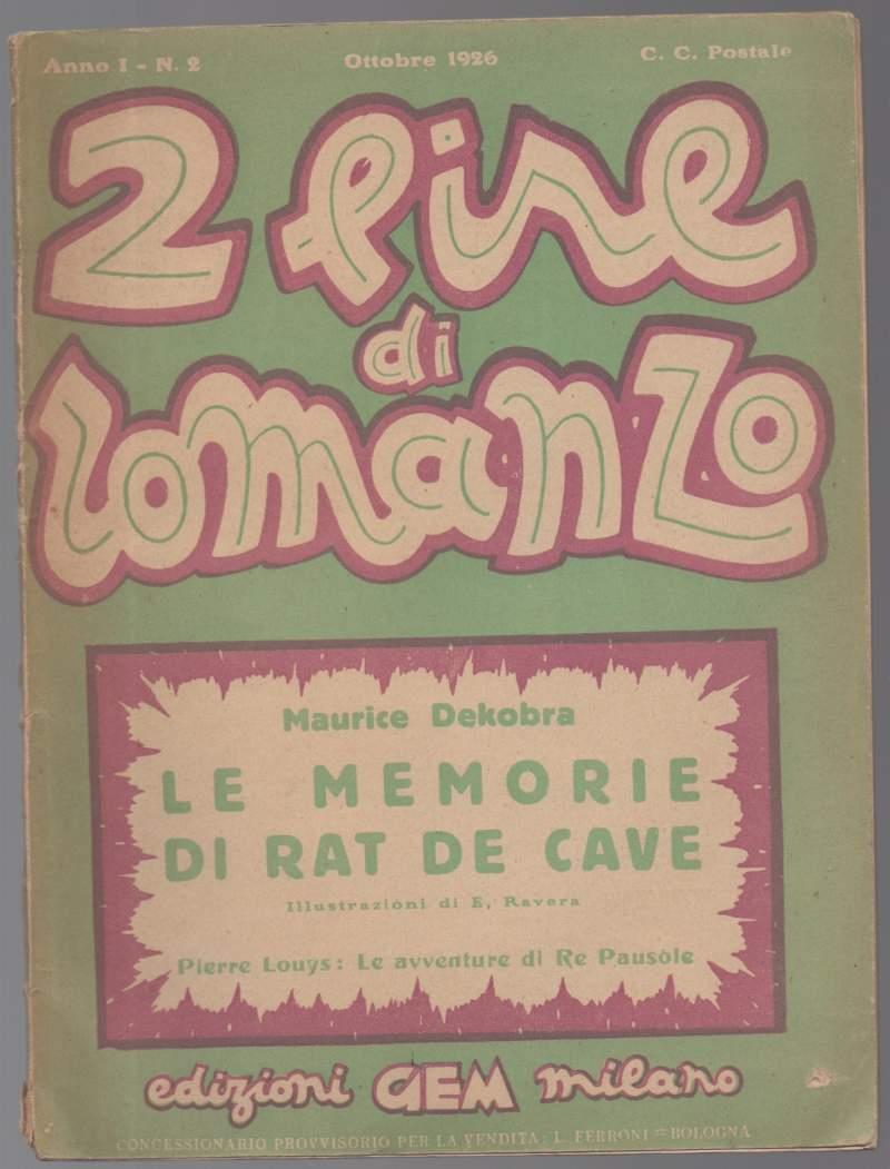 2 Lire di Romanzo Anno I - N. 2 Ottobre 1926