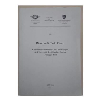 Ricordo di Carlo Cereti - copertina