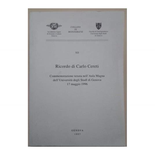 Ricordo di Carlo Cereti - copertina