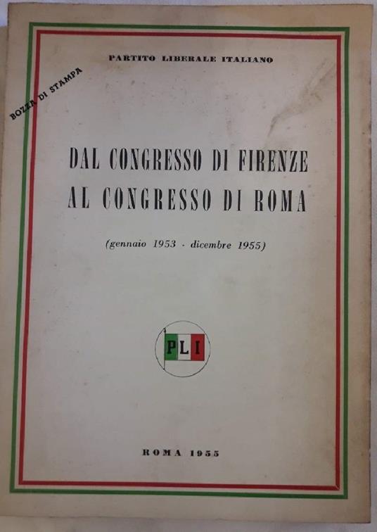 Dal Congresso di Firenze Al Congresso di Roma(gennaio 1953-dicembre 1955) - copertina