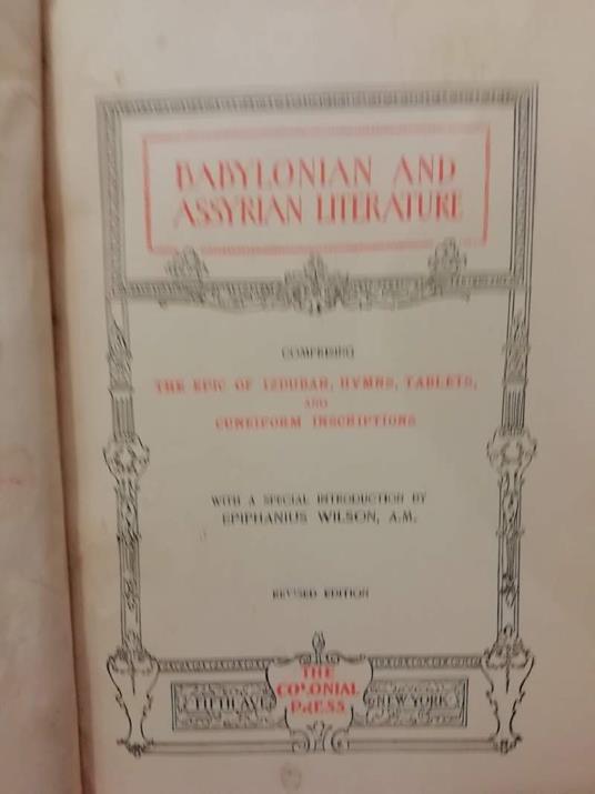 Babylonian And Assyrian Literature  - copertina