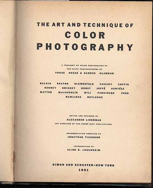 The Art And Technique Of Color Photography - copertina