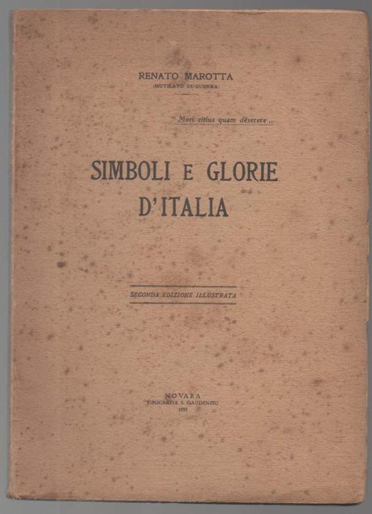Simboli e Glorie D'italia  - Renato Marotta - copertina