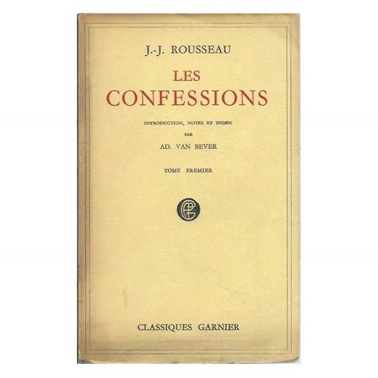 Les Confessions - Jean-Jacques Rousseau - copertina