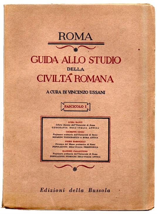 Roma - Guida Allo Studio Della Civiltà Romana - Vincenzo Ussani - copertina