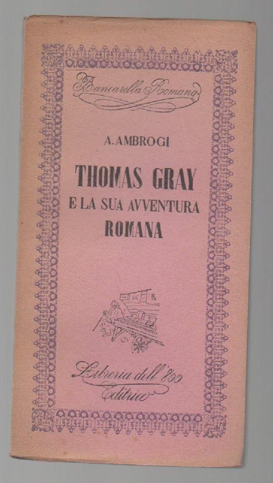 Thomas Gray e La Sua Avventura Romana  - copertina