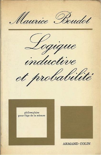 Logique Inductive Et Probabilitƒ - copertina