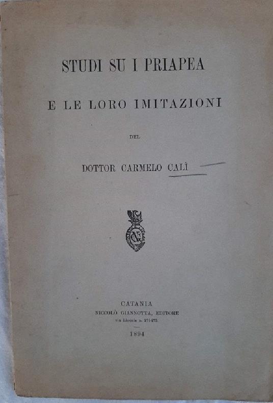 Studi su I Priapea e Le Loro Imitazioni - copertina