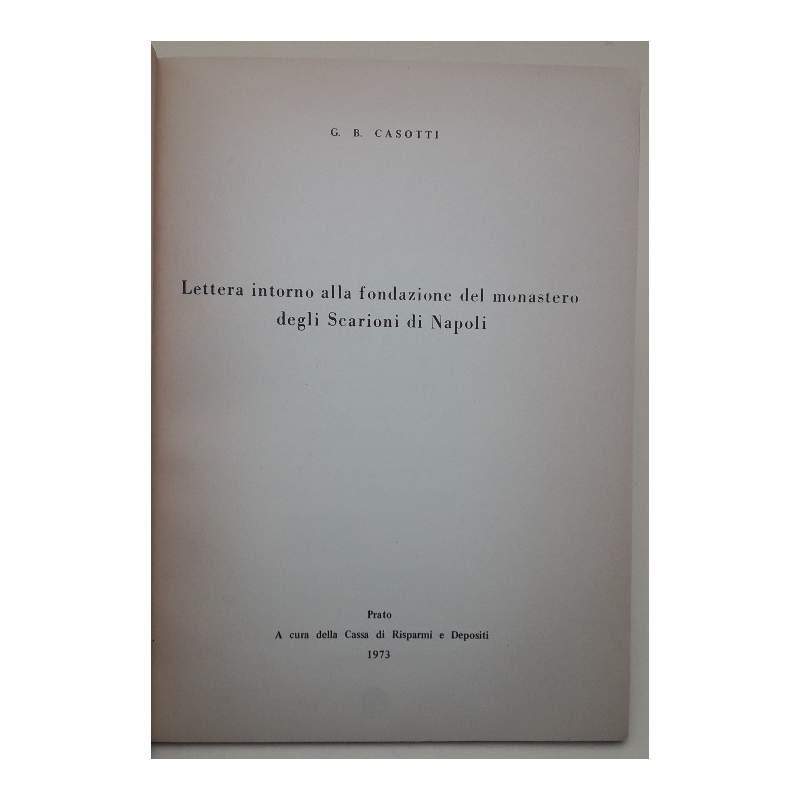 Lettera Intorno Alla Fondazione Del Monastero Degli Scarioni di Napoli