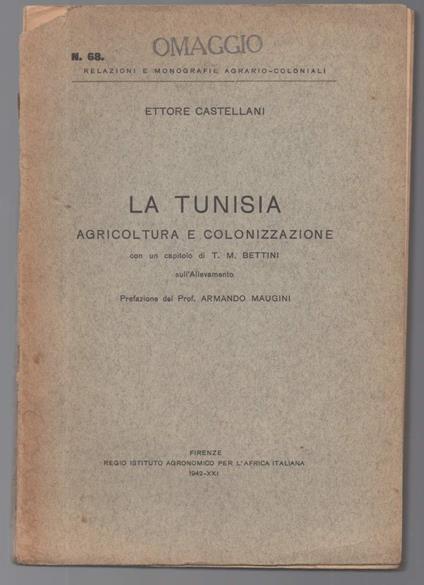La Tunisia Agricoltura e Colonizzazione - copertina