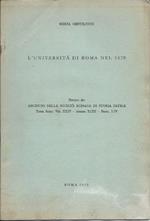 L' universita di Roma Nel 1870 