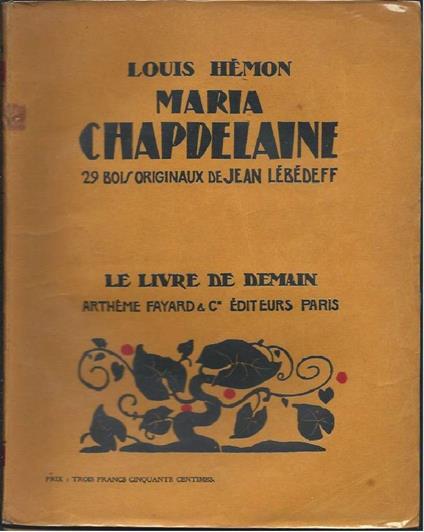 Maria Chapdelaine - copertina