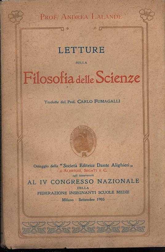 Letture Sulla Filosofia Delle Scienze - copertina