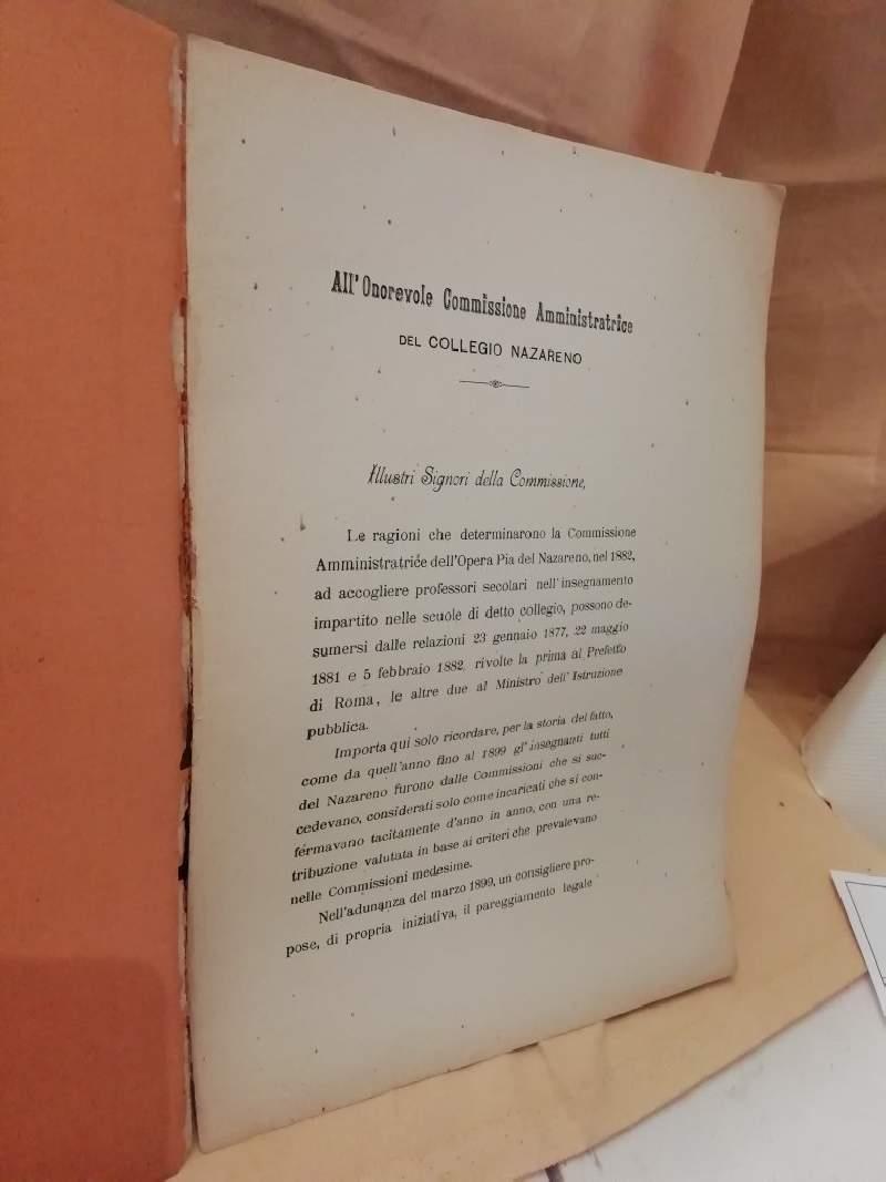 All'onorevole Commissione Amministratrice Del Collegio Nazareno