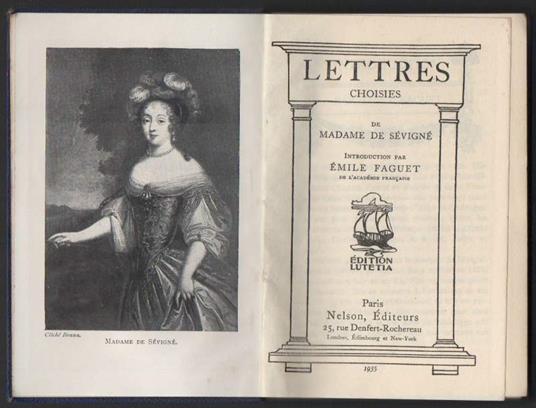 Lettres Choisies De Madame De Sevignè  - copertina