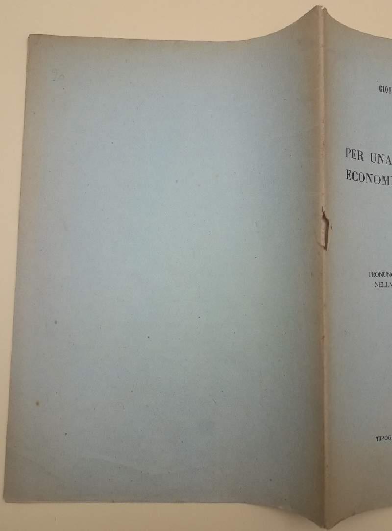 Per Una Moderna Politica Economica e Finanziaria Liberale